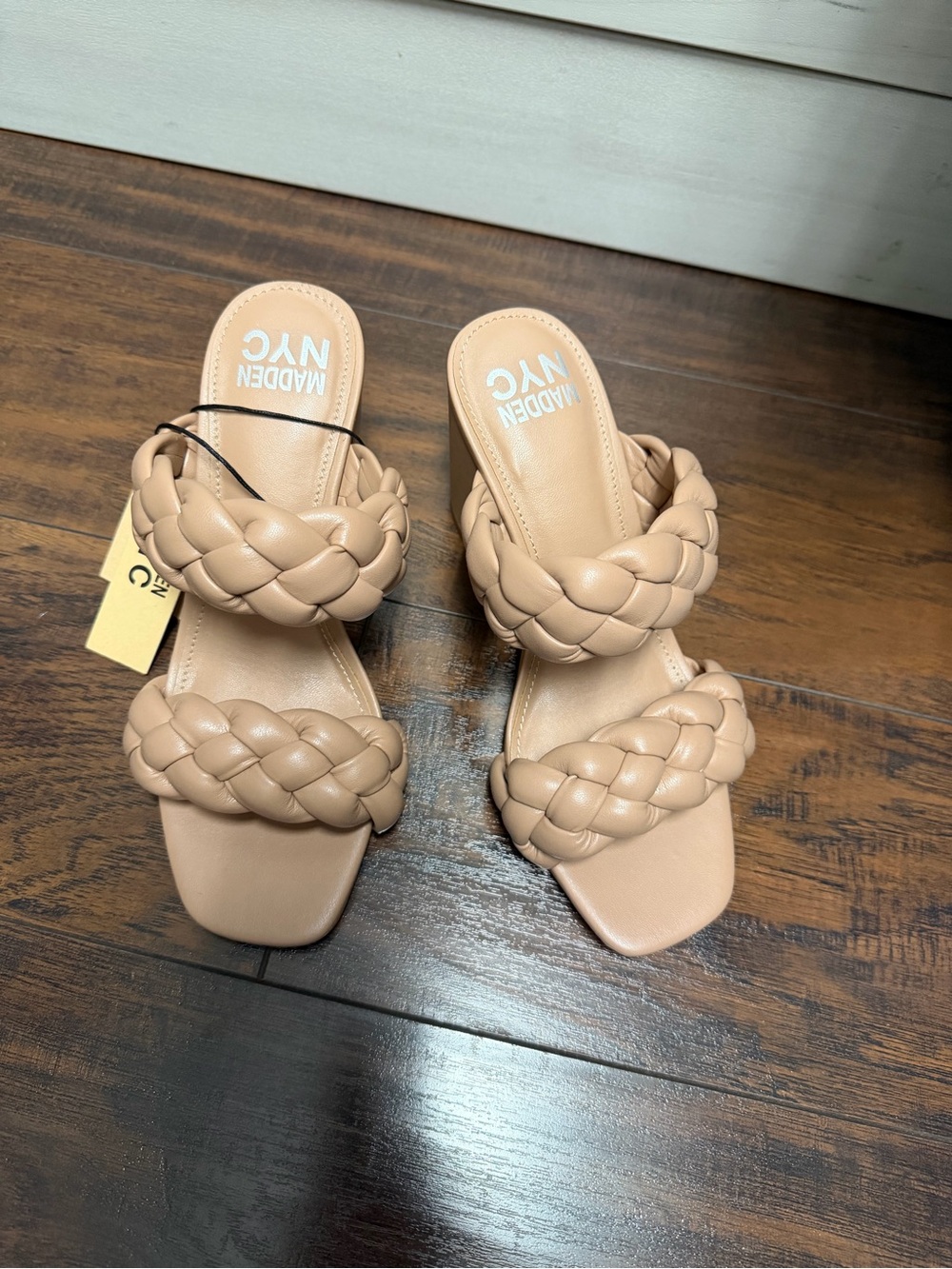 Madden NYC Braided Double-Strap Slide Mules - Nude - Picture 1 of 2